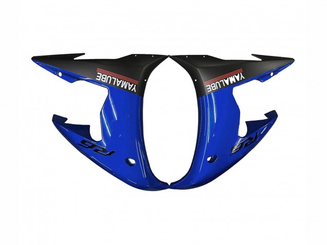 Beste Yamaha YZF R6S Motorrad Verkleidung 2006-2009 - Blau Weiss Glanzendes Schwarz Yamalube
