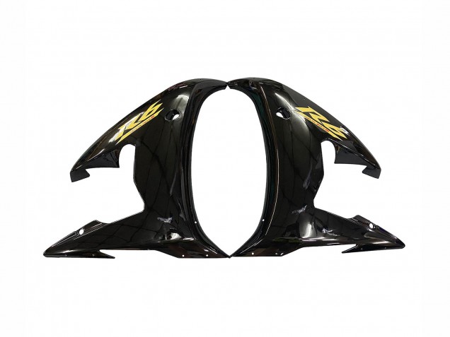 Beste Yamaha YZF R6S Motorrad Verkleidung 2006-2009 - Glanzendes Schwarz Gold Aufkleber