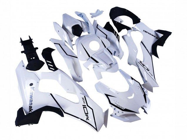 Beste Kawasaki ZX10R Motorrad Verkleidung 2021-2025 - Weiss Schwarz