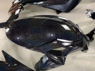 Beste Kawasaki ZX6R Motorrad Verkleidung 2019-2022 - Schwarz Regenbogen