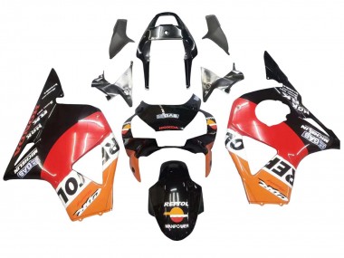 Beste Honda CBR900RR 954 Motorrad Verkleidung Kit 2002-2003 - Orange Weiss Rot Glanzendes Schwarz Repsol
