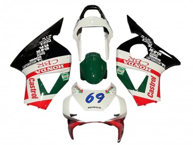 Beste Honda CBR900RR 954 Motorrad Verkleidung 2002-2003 - Weiss Rot Grun Glanzendes Schwarz Castrol
