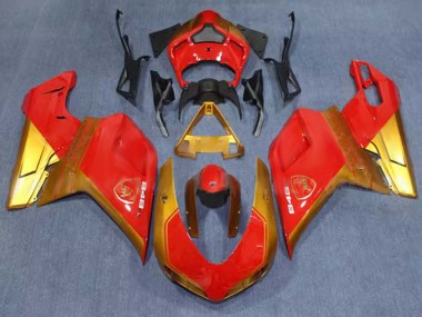 Beste Ducati 848 Motorrad Verkleidung 2007-2014 - Rot Gold