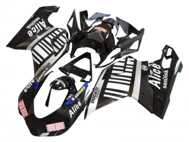 Beste Ducati 1098 Motorrad Verkleidung 2007-2014 - Silber Glanzendes Schwarz Alice Sundisk