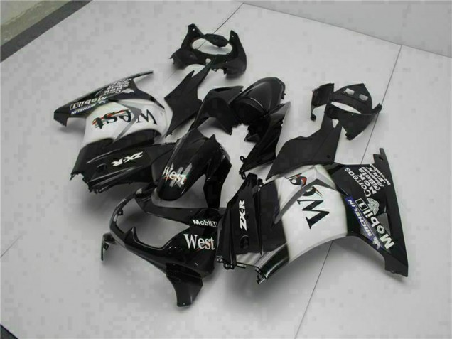 Beste Kawasaki EX250 Motorrad Verkleidung 2008-2012 - Glanzendes Schwarz Weiss West
