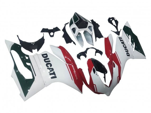 Beste Ducati Panigale 899 Motorrad Verkleidung 2011-2014 - Weiss Rot Glanzendes Schwarz