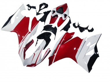 Beste Ducati 1199 Motorrad Verkleidung 2011-2014 - Weiss Rot Glanzendes Schwarz
