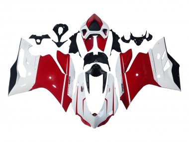 Beste Ducati 1199 Motorrad Verkleidung 2011-2014 - Weiss Rot Glanzendes Schwarz
