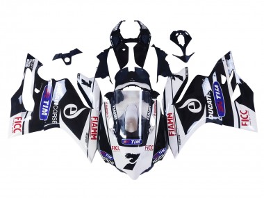 Beste Ducati Panigale 899/1199 Motorrad Verkleidung 2011-2014 - Weiss Schwarz Blau Fiamm Ficc 7