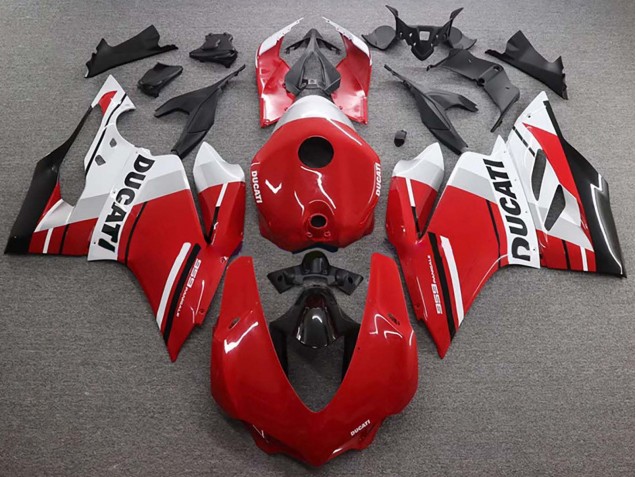 Beste Ducati 959 Motorrad Verkleidung 2015-2020 - Weiss Rot Glanzendes Schwarz