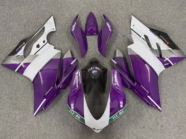 Beste Ducati 959/1299 Motorrad Verkleidung 2015-2020 - Lila Weiss Glanzendes Schwarz Flex-Box