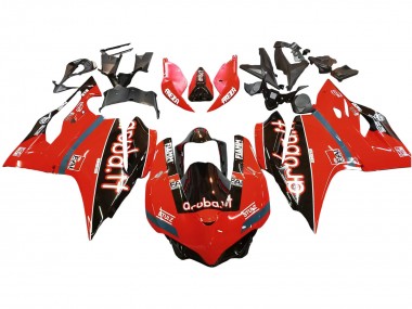 Beste Ducati 959/1299 Motorrad Verkleidung 2015-2020 - Rot Glanzendes Schwarz Fiamm