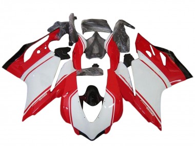 Beste Ducati 959 Motorrad Verkleidung Kit 2015-2020 - Weiss Rot Glanzendes Schwarz