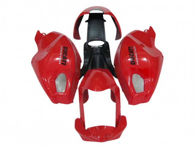 Beste Ducati Monster 696 796 1100 1100S Motorrad Verkleidung 2008-2012 - Rot