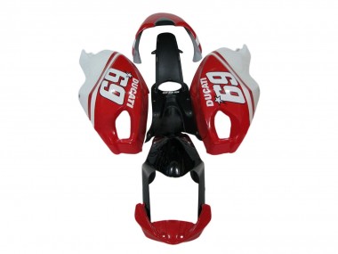 Beste Ducati Monster 696 796 1100 1100S Motorrad Verkleidung 2008-2012 - Weiss Rot Glanzendes Schwarz 69
