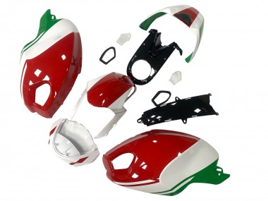 Beste Ducati Monster 696 796 1100 1100S Motorrad Verkleidung 2008-2012 - Weiss Rot Grun