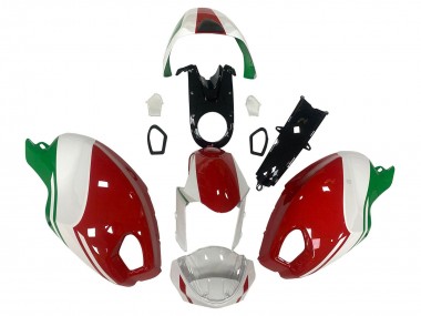 Beste Ducati Monster 696 796 1100 1100S Motorrad Verkleidung 2008-2012 - Weiss Rot Grun