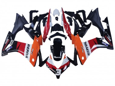 Beste Honda CBR500R Motorrad Verkleidung 2013-2015 - Orange Weiss Rot Glanzendes Schwarz Repsol 3