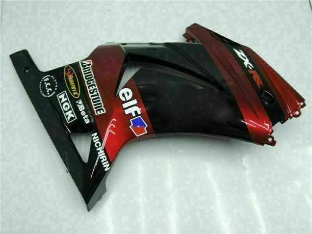 Beste Kawasaki EX250 Motorrad Verkleidung 2008-2012 - Glanzendes Schwarz Kastanienbraun Rot