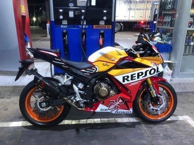 Beste Honda CBR500R Motorrad Verkleidung 2016-2018 - Gelb Weiss Rot Repsol HRC