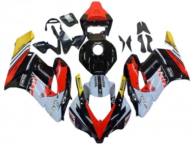Beste Honda CBR1000RR Motorrad Verkleidung 2004-2005 - Gelb Rot Weiss Glanzendes Red Bull Repsol HRC