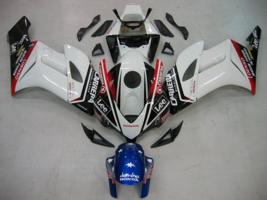 Beste Honda CBR1000RR Motorrad Verkleidung 2004-2005 - Weiss Blau Rot Glanzendes Schwarz Stern Carrera Lee