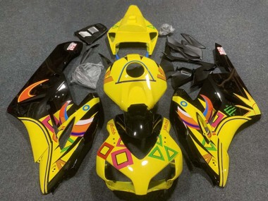 Beste Honda CBR1000RR Motorrad Verkleidung 2004-2005 - Gelb Glanzendes Schwarz Orange