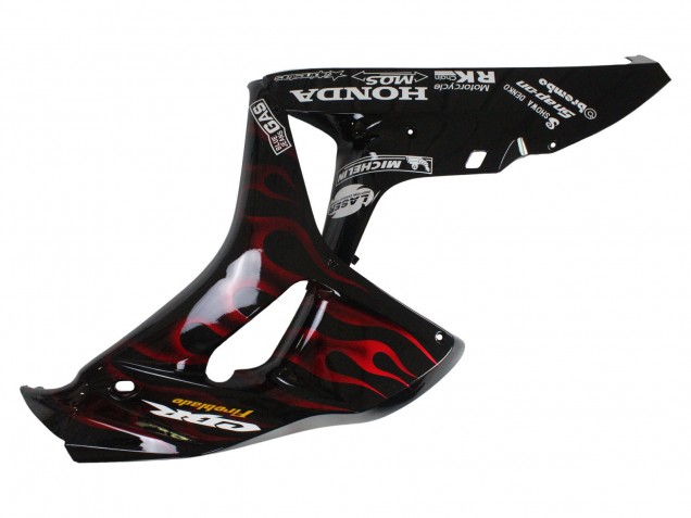 Beste Honda CBR1000RR Motorrad Verkleidung 2006-2007 - Glanzendes Schwarz Gelb Rot Flamme