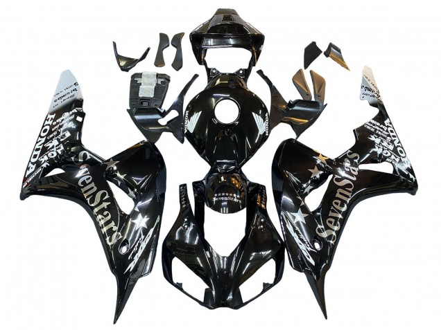 Beste Honda CBR1000RR Motorrad Verkleidung 2006-2007 - Glanzendes Schwarz Gold SevenStars