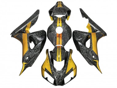 Beste Honda CBR1000RR Motorrad Verkleidung 2006-2007 - Gold Schwarz Geschmiedet Carbonfaser