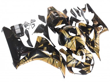 Beste Honda CBR1000RR Motorrad Verkleidung 2006-2007 - Gold Glanzendes Schwarz