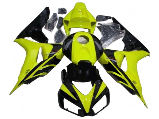 Beste Honda CBR1000RR Motorrad Verkleidung 2006-2007 - Grun Glanzendes Schwarz Geometric