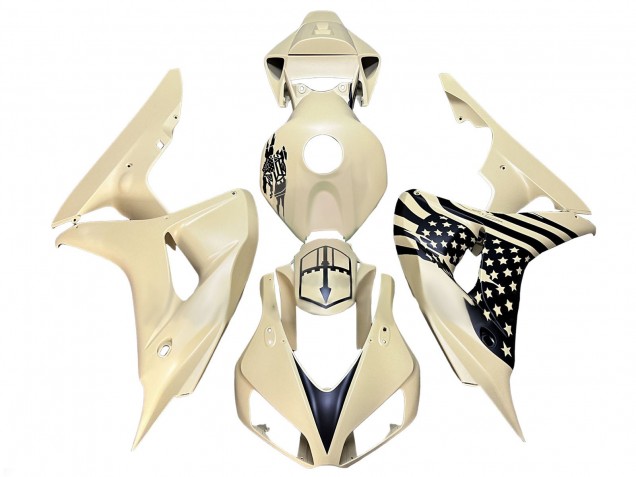 Beste Honda CBR1000RR Motorrad Verkleidung 2006-2007 - Creme Schwarz