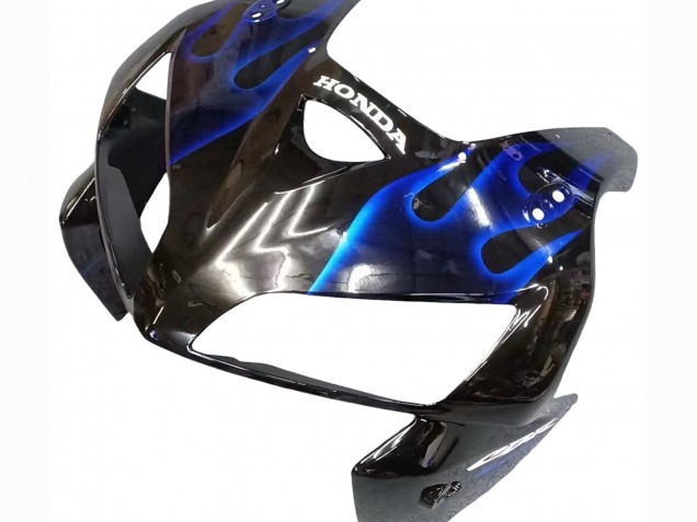 Beste Honda CBR600RR Motorrad Verkleidung 2005-2006 - Glanzendes Schwarz Blau Flamme