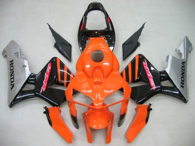Beste Honda CBR600RR Motorrad Verkleidung 2005-2006 - Orange Schwarz Silber