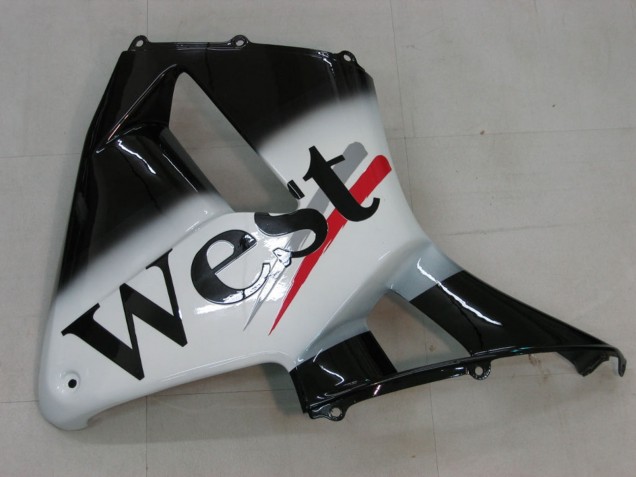 Beste Honda CBR600RR Motorrad Verkleidung 2005-2006 - Glanzendes Schwarz Weiss West