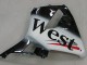 Beste Honda CBR600RR Motorrad Verkleidung 2005-2006 - Glanzendes Schwarz Weiss West