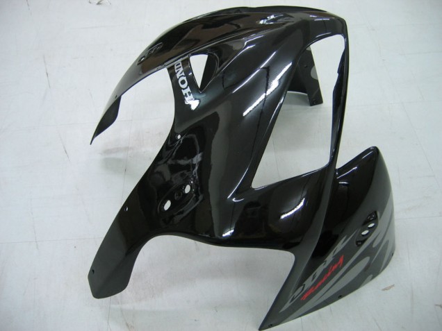 Beste Honda CBR600RR Motorrad Verkleidung 2005-2006 - Glanzendes Schwarz Grau Flamme