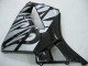 Beste Honda CBR600RR Motorrad Verkleidung 2005-2006 - Glanzendes Schwarz Grau Flamme