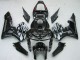 Beste Honda CBR600RR Motorrad Verkleidung 2005-2006 - Glanzendes Schwarz Grau Flamme