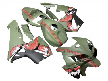 Beste Honda CBR600RR Motorrad Verkleidung 2005-2006 - Grun Rot Hai