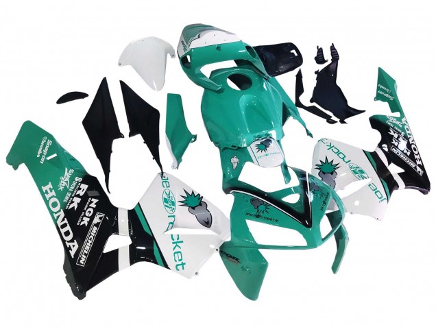Beste Honda CBR600RR Motorrad Verkleidung 2005-2006 - Hellgrun Weiss Glanzendes Schwarz Joe Rocket