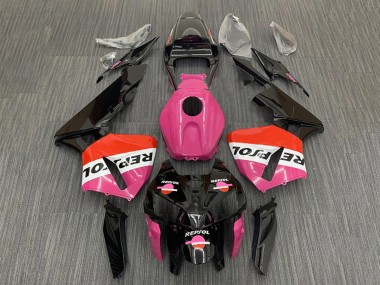 Beste Honda CBR600RR Motorrad Verkleidung 2005-2006 - Rosa Rot Schwarz Repsol
