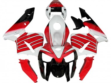 Beste Honda CBR600RR Motorrad Verkleidung 2005-2006 - Rot Weiss Schwarz