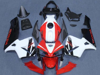 Beste Honda CBR600RR Motorrad Verkleidung 2005-2006 - Rot Weiss Schwarz