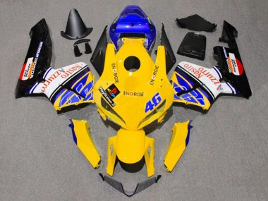 Beste Honda CBR600RR Motorrad Verkleidung 2005-2006 - Gelb Blau Weiss Nastro Azzurro 46