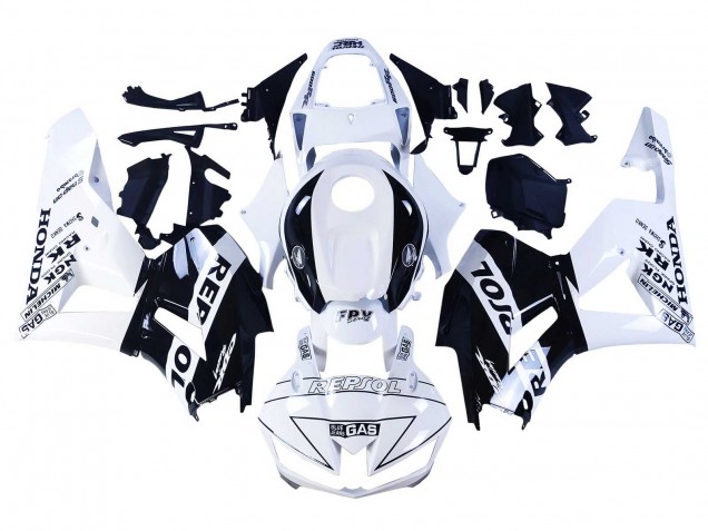 Beste Honda CBR600RR Motorrad Verkleidung 2013-2023 - Weiss Glanzendes Schwarz Repsol