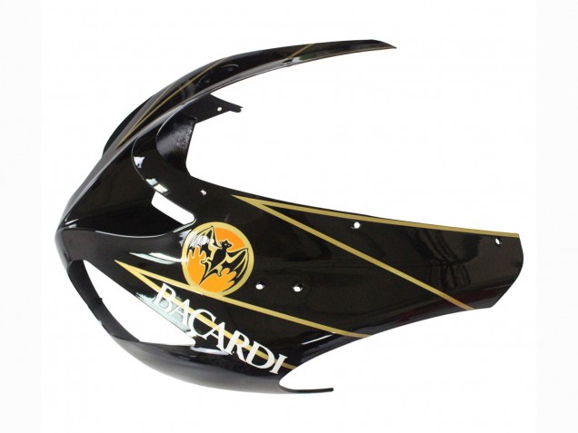 Beste Kawasaki ZX10R Motorrad Verkleidung 2006-2007 - Schwarz Rot Gold BACARDI
