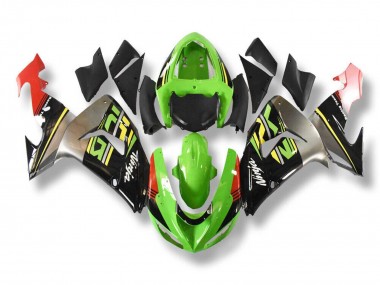 Beste Kawasaki ZX10R Motorrad Verkleidung 2006-2007 - Grun Grau Rot Schwarz Gelb