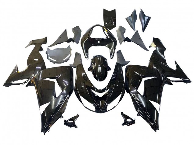 Beste Kawasaki ZX10R Motorrad Verkleidung 2006-2007 - Glanzendes Schwarz